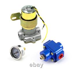 110 Gph Universal Electric Fuel Pump Blue Regulator & Gauge Combo Kit