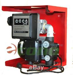 16GPM 110v Electric Oil Fuel Diesel Gas Transfer Pump With Mechanical Meter Gallon