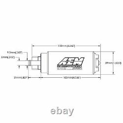 AEM 320lph E100 And M100 Compatible High Flow In Tank Fuel Pump 50-1200