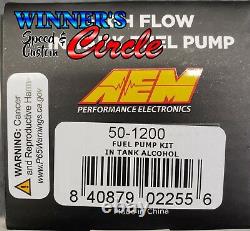 AEM 50-1200 340LPH E85-Compatible High Flow In-Tank Fuel Pumps (Offset Inlet)