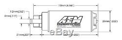 AEM 50-1200 HIGH FLOW E85 FUEL PUMP UNIVERSAL 340 LPH @ 40 PSI up to 1000 HP