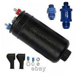 QUANTUM 380LPH Inline External Fuel Pump with 8AN Fittings+Check Valve 50-1009 044