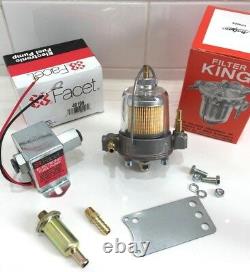 Facet 12v Electric Fuel Pump 40106 & Malpassi 67mm Filter King Regulator 8mm Kit